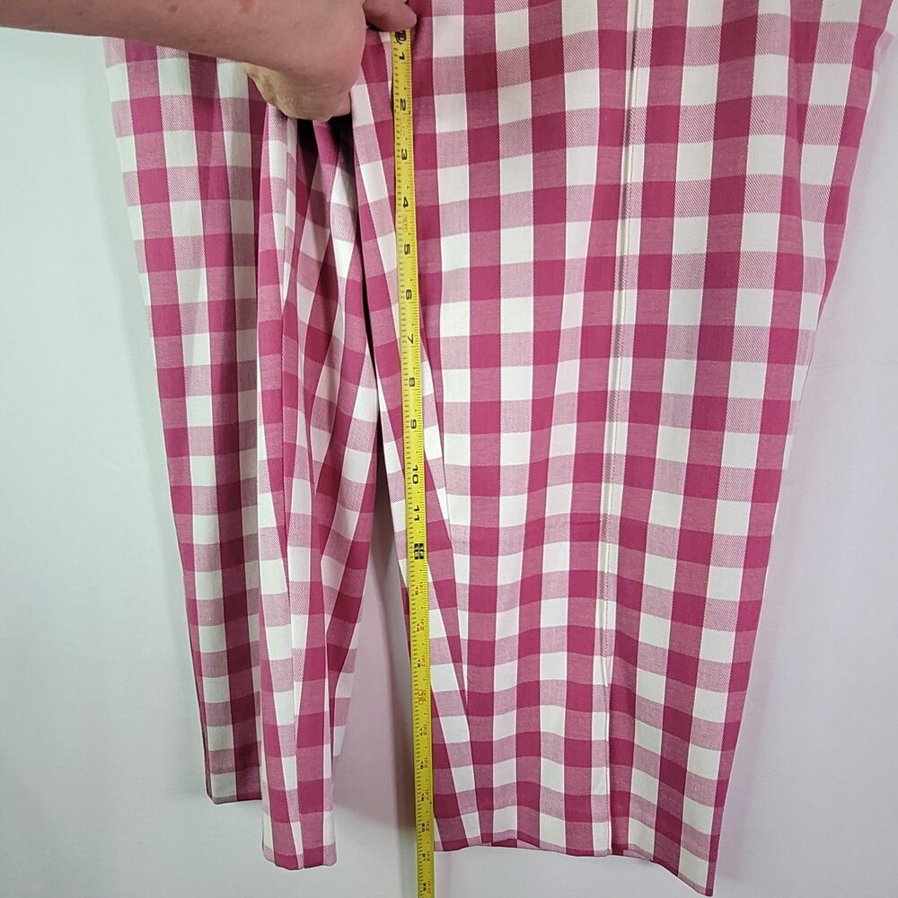 2/$15 Time and Tru Fuchsia Pink White Gingham Check Capri Crop Pants Women's 14 - Picture 12 of 15